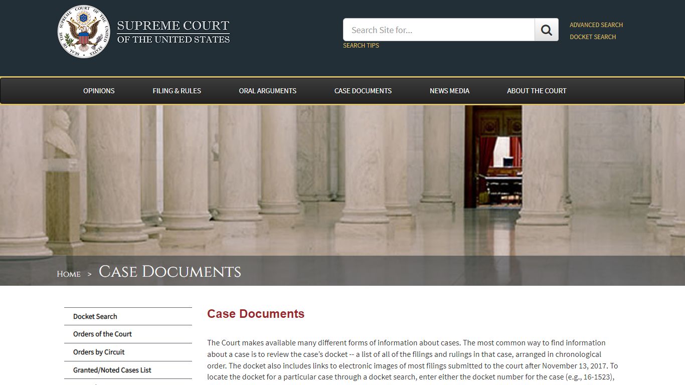 Case Documents - Supreme Court of the United States